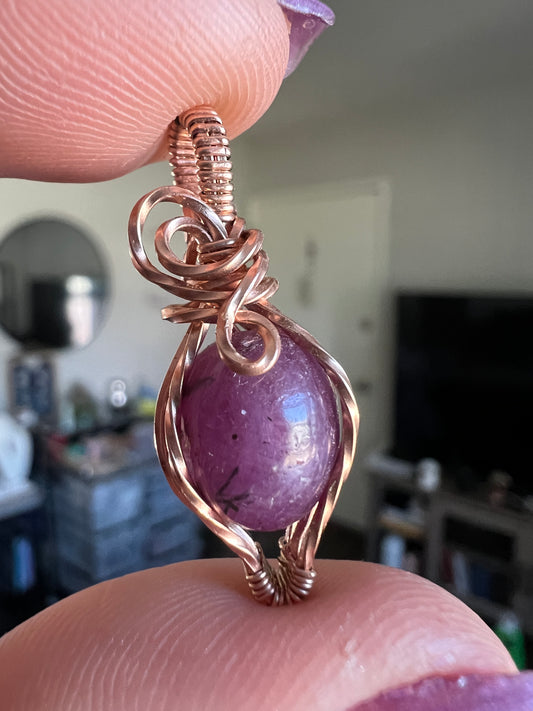 Star Ruby Pendant – 14k Rose Gold-Filled Wire-Wrapped Design for Passion & Protection