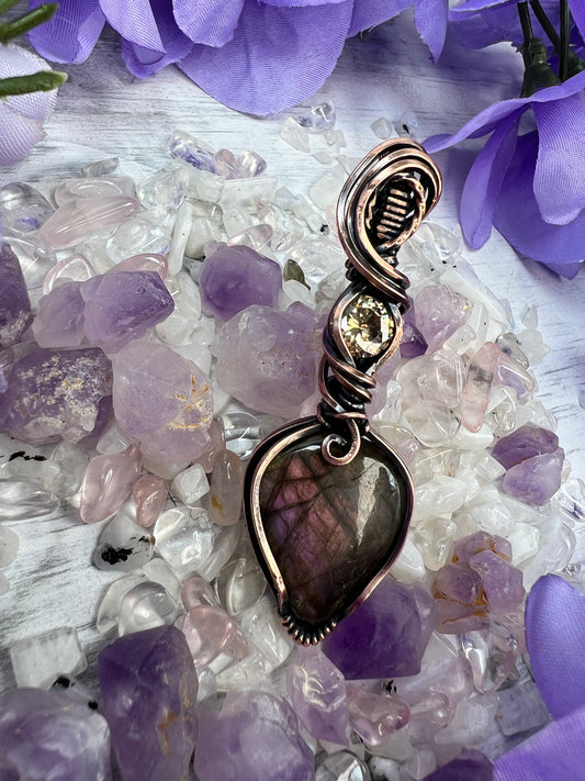 Orange and Purple Labradorite
