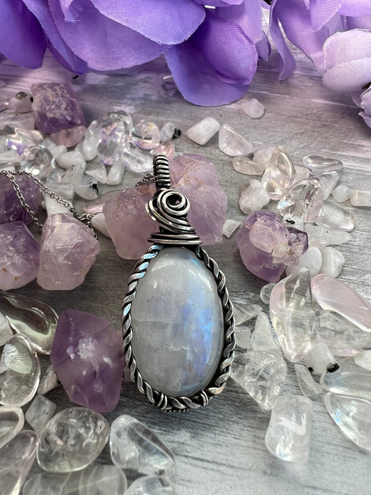 Twisted Hammered Moonstone
