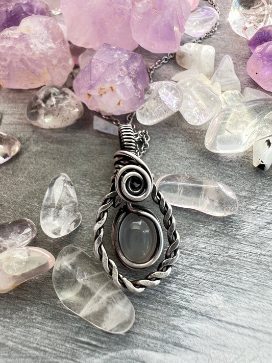 Cat Eye Moonstone (Silver)
