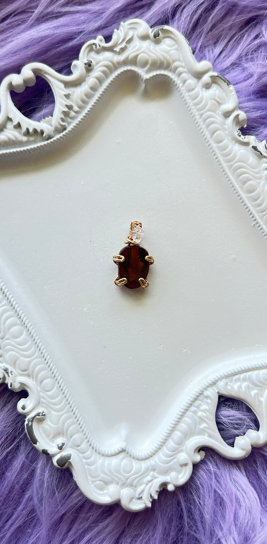Fire Agate & Herkimer Diamond