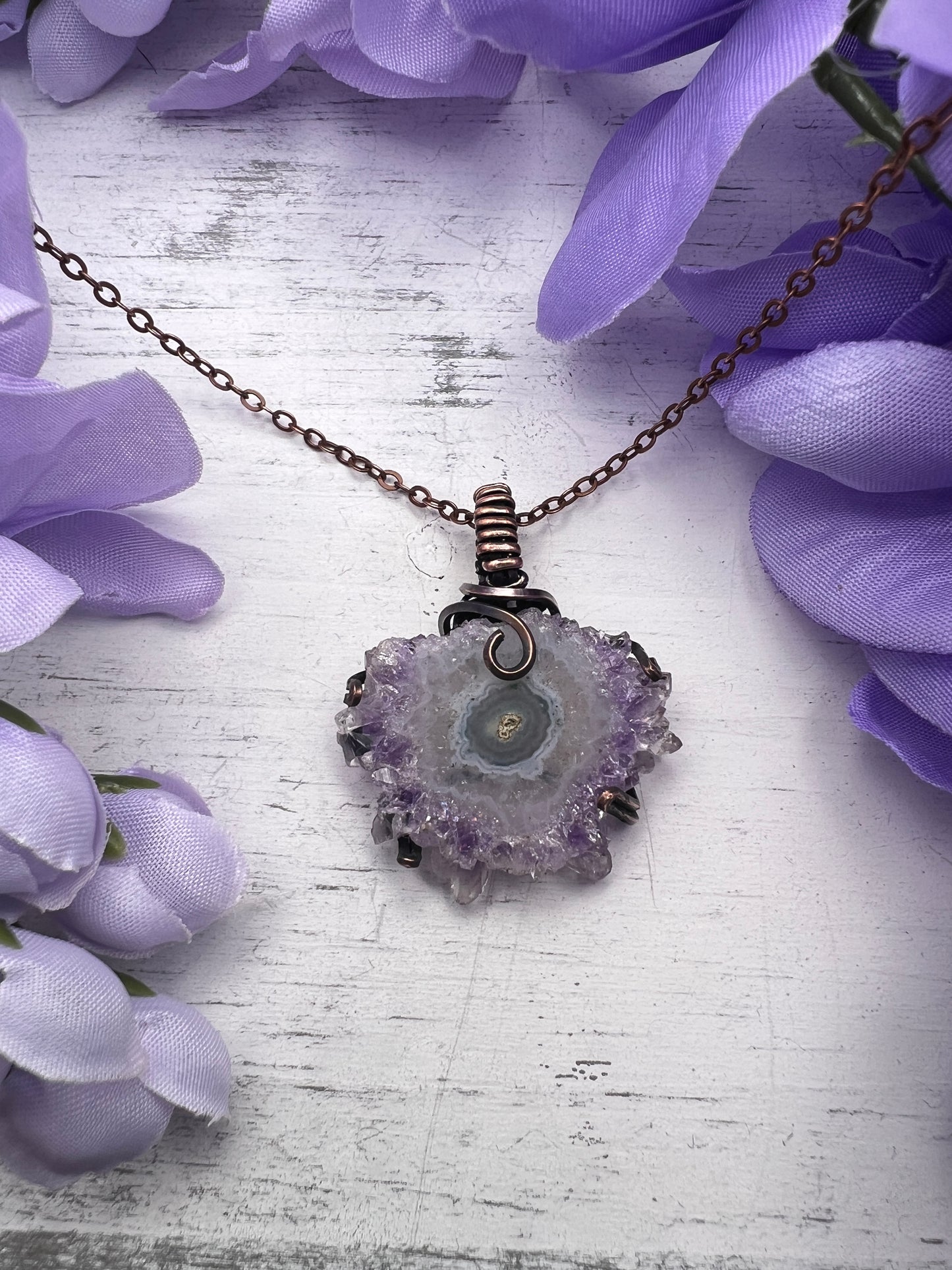 Oxidized Copper Stalactite Necklace