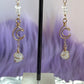 14k Gold-Filled Crescent Moon Earrings with Moonstone Faceted Beads & Moonstone Saturn