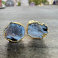 Gold Electroplated Druzy Agate Studs