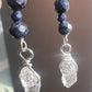 Sterling Silver Sapphire and Herkimer Dangle