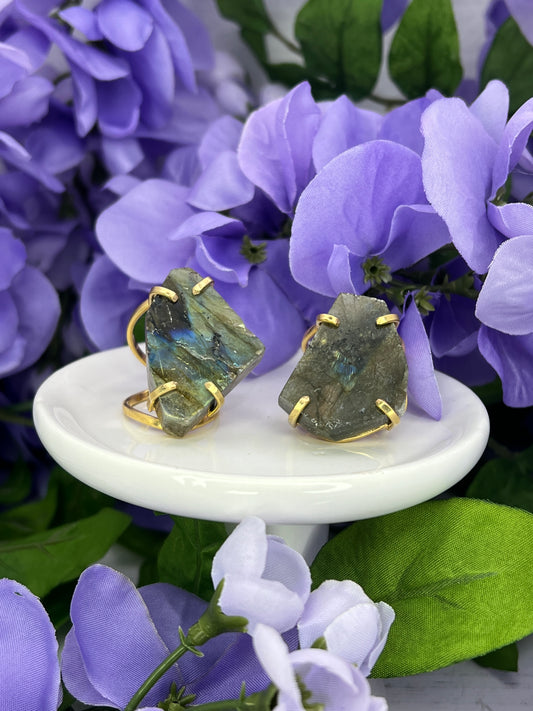 Gold Plated Labradorite Ring