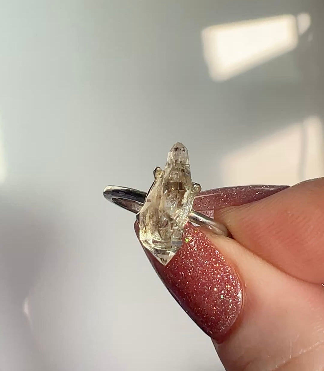 Sterling Silver Herkimer Diamond Quartz Ring – The Stone of Amplification & Higher Consciousness