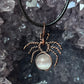 Halloween Spider Pendant Necklace | Oxidized Copper Wire-Wrapped Crystal Jewelry | Witchy Gift