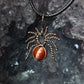 Halloween Spider Pendant Necklace | Oxidized Copper Wire-Wrapped Crystal Jewelry | Witchy Gift
