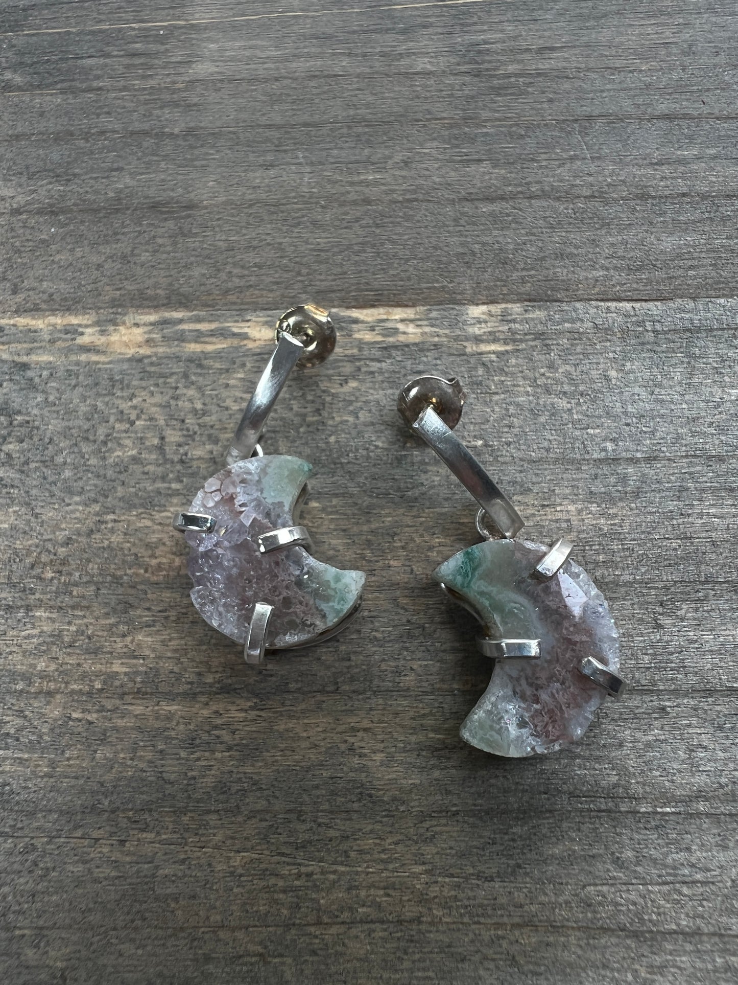 Sterling Silver Druzy Agate Moon