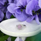 Kunzite Adjustable Ring – .925 Sterling Silver with CZ Accents