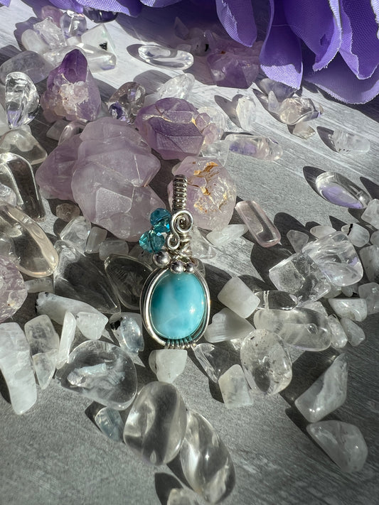 Silver Larimar Pendant