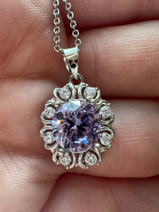 Purple CZ Pendant