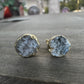 Gold Electroplated Druzy agate studs