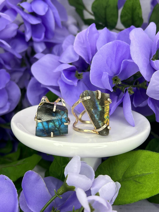 Silver Plated Labradorite Ring