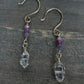 14k Gold fill Lavender Sapphire & Herkimer Diamond Dangle