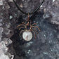 Halloween Spider Pendant Necklace | Oxidized Copper Wire-Wrapped Crystal Jewelry | Witchy Gift