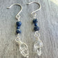 Sterling Silver Sapphire and Herkimer Dangle