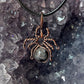 Halloween Spider Pendant Necklace | Oxidized Copper Wire-Wrapped Crystal Jewelry | Witchy Gift