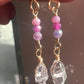 14k Gold fill Lavender Sapphire & Herkimer Diamond Dangle