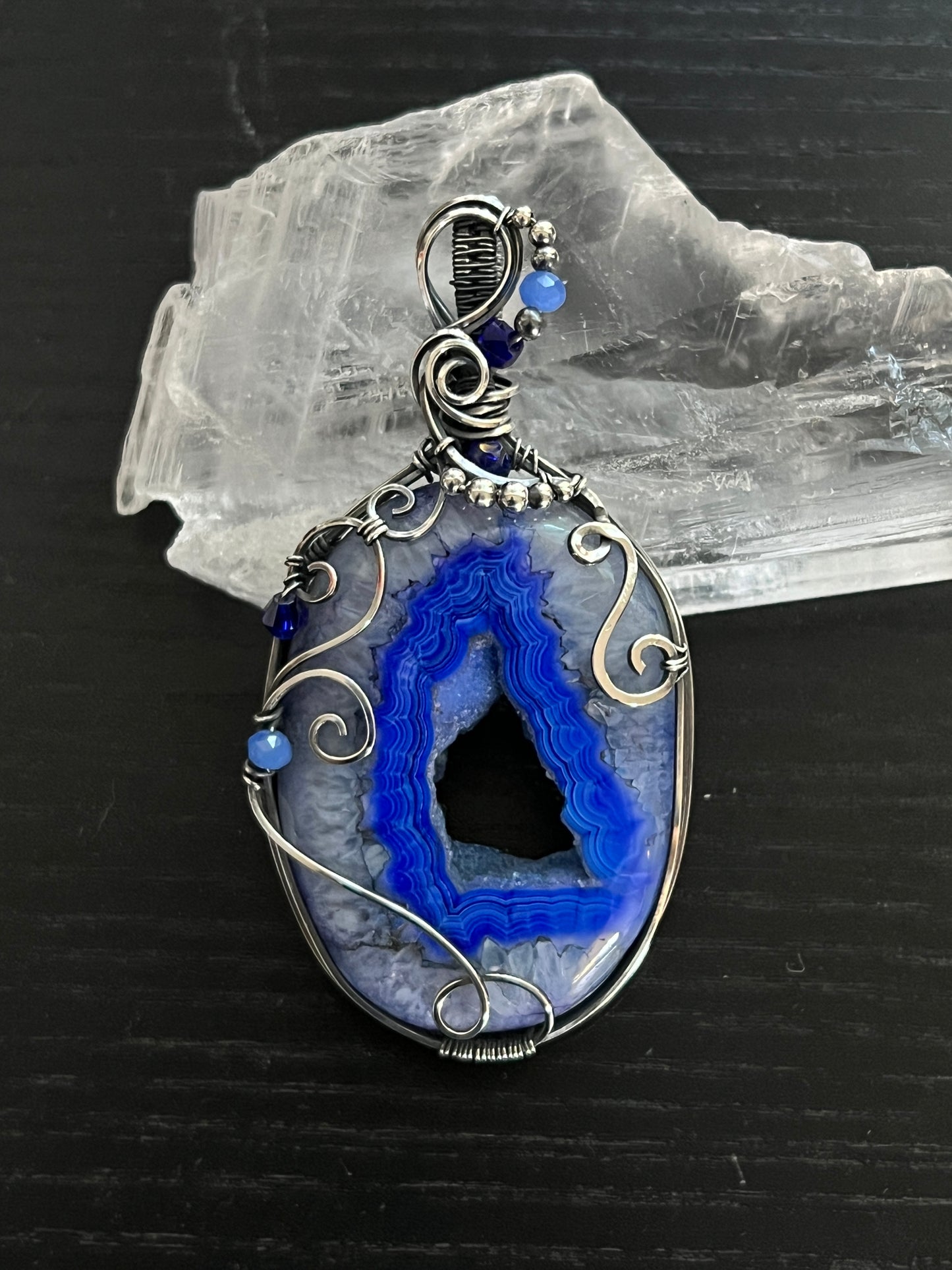 Winter Wonderland Druzy Agate Sterling Silver Pendant