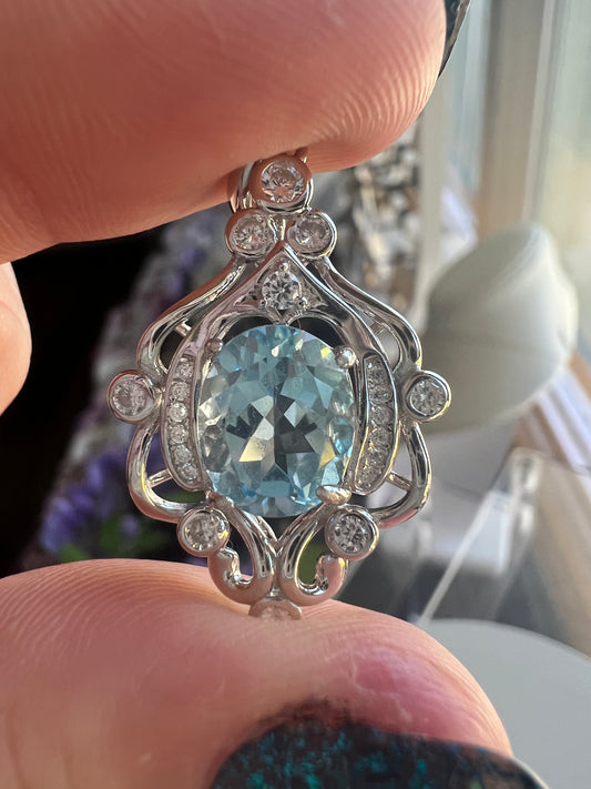 Fancy Vintage Faceted Blue Topaz