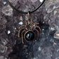 Halloween Spider Pendant Necklace | Oxidized Copper Wire-Wrapped Crystal Jewelry | Witchy Gift