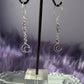 Sterling Silver Crescent Moon Earrings with Lavender Sapphire – Handmade Lunar Elegance