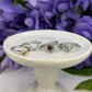 Adjustable Heart-Shaped Gemstone Ring Set in .925 Sterling Silver (2-Piece Set)