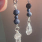 Sterling Silver Sapphire and Herkimer Dangle