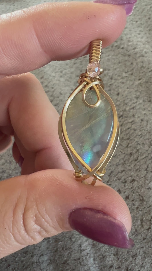 14k gold Rutilated Aurora Opal