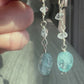 Sterling Silver Aquamarine & Herkimer Diamond Dangle