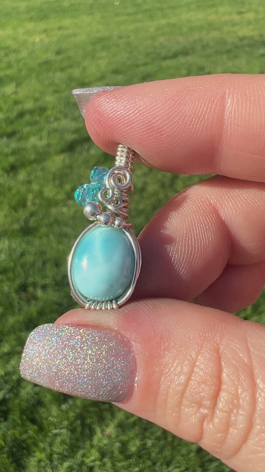 Silver Larimar Pendant