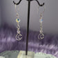 Sterling Silver Crescent Moon Earrings with Aura Swarovski Crystal Beads