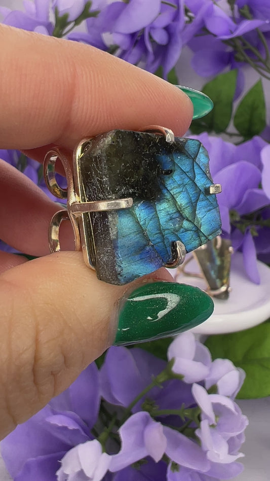 Silver Plated Labradorite Ring