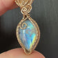 Vibrant Flashy Moonstone Pendant - 14K Gold Filled