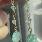 14k Gold Fill Aquamarine and Herkimer Diamond Dangle