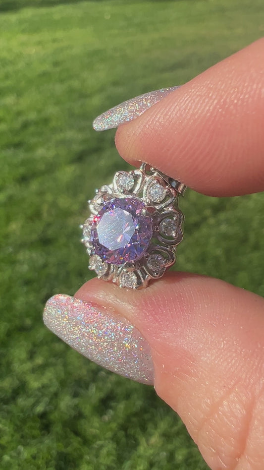 Purple CZ Pendant