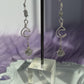 Sterling Silver Labradorite Saturn & Crescent Moon Earrings