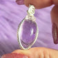 Sterling Silver Wire-Wrapped Amethyst Pendant with Light Amethyst Bead Accents