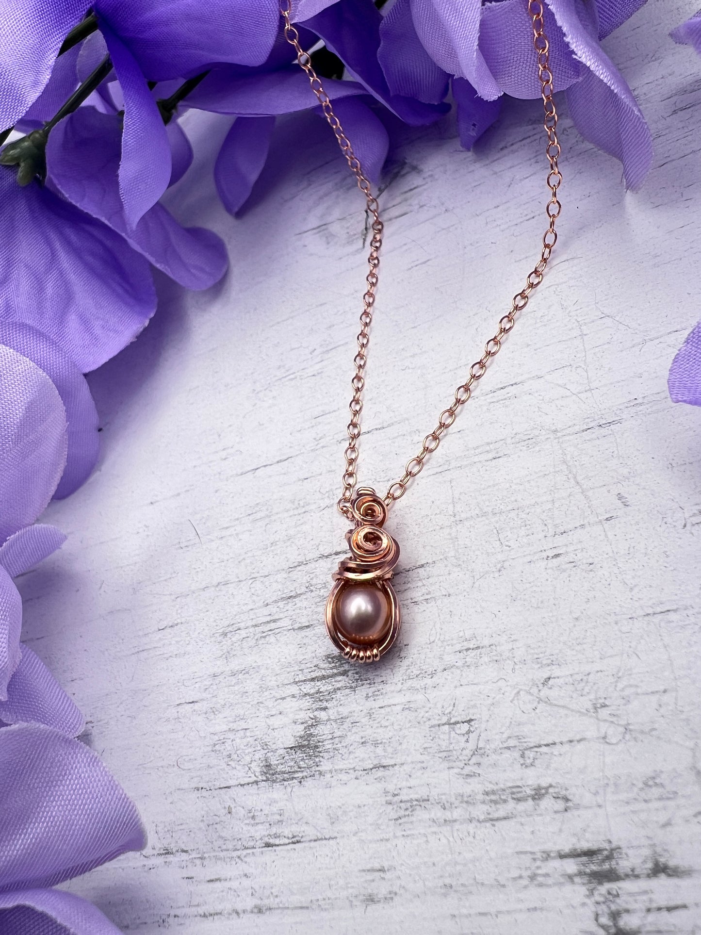 14K Rose Gold Filled Pearl Pendant