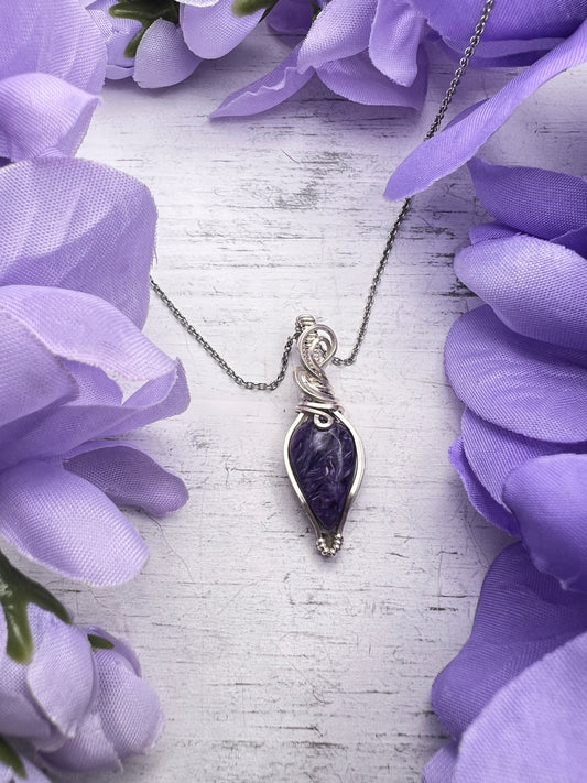 Sterling Silver Charoite Pendant